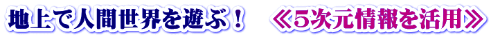 地上で人間世界を遊ぶ！　≪５次元情報を活用≫