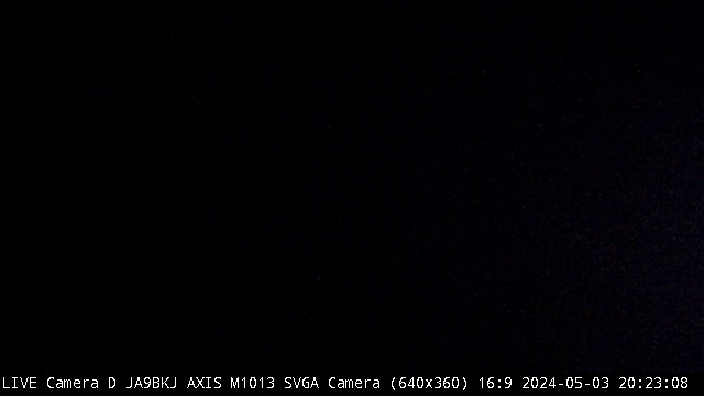 D カメラ JA9BKJ 旧井口村 NW 315° (北西方向の空)(ブームが水平に見える時は ANT は北東方向 45°)